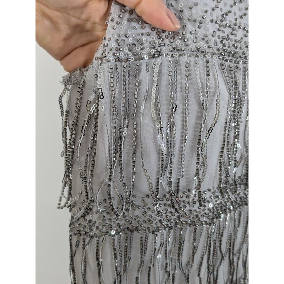 Free People Bali Speakeasy Flapper Vintage Fringe Embellished Bodysuit Dress M - Picture 6 of 10